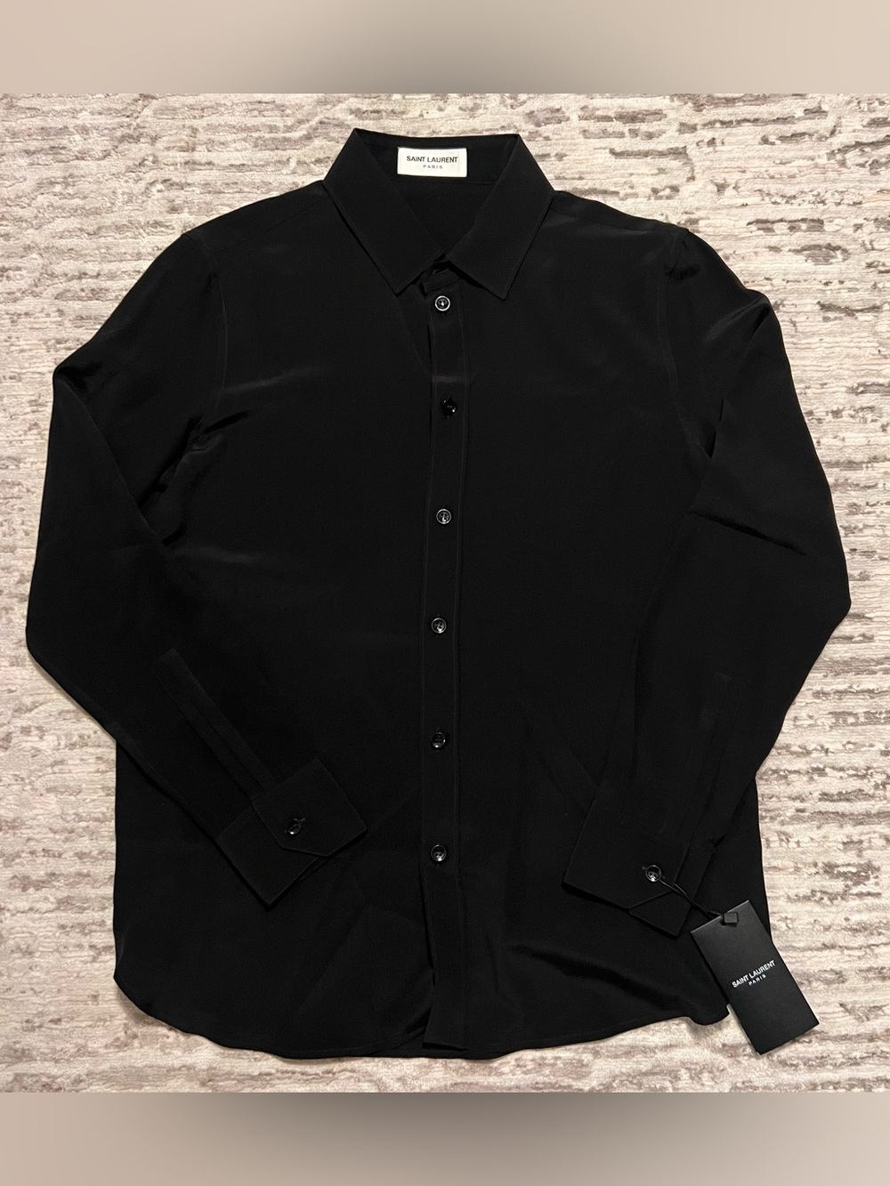 Saint Laurent Black Silk Women’s Dress Shirt